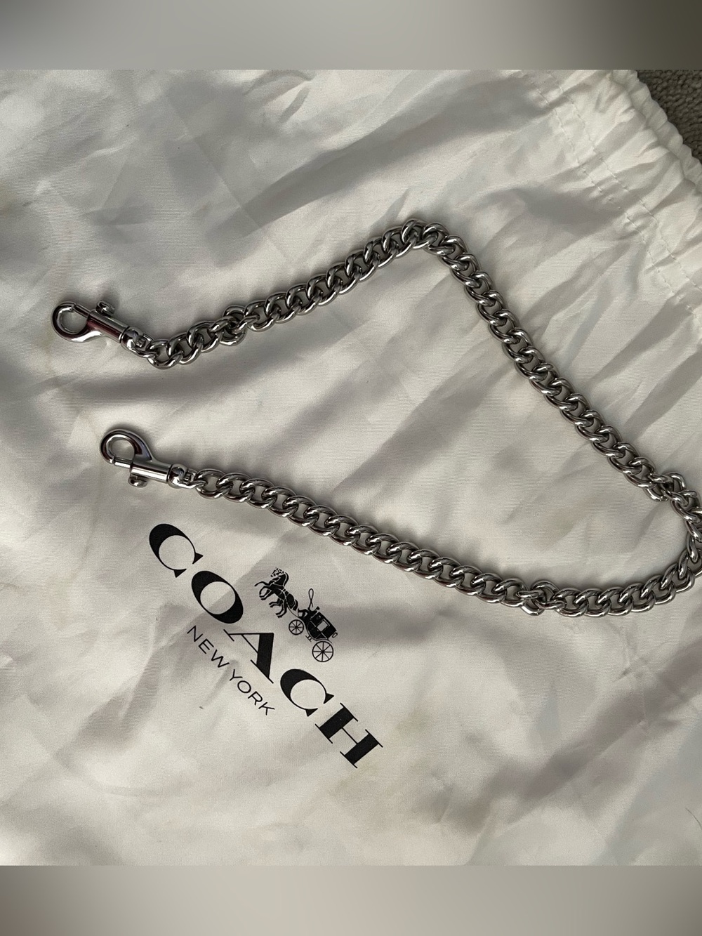 Coach silver shoulder chain strap